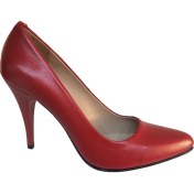 Resim Elegan Küçük & Büyük Numara Kırmızı Deri Stiletto 