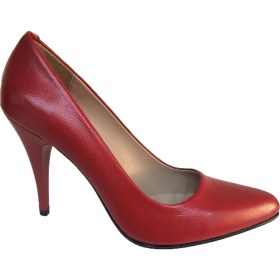 Resim Elegan Küçük & Büyük Numara Kırmızı Deri Stiletto 