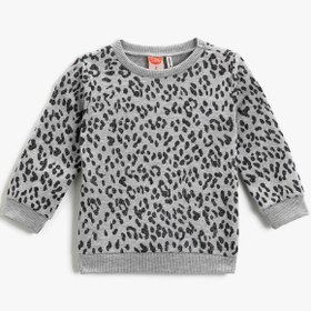 Resim Kız Bebek Leopar Desenli Sweatshirt 