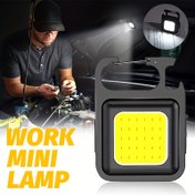 Resim Kompakt LED Çok Fonksiyonlu Eller Serbest El Feneri, USB Şarj Edilebilir Anahtarlık Işık, Taşınabilir Parlak COB Sel Feneri, Çok Yönlü İş Işığı, Kamp, Balıkçılık, Yürüyüş İçin Uygun, Ayarlanabilir Açı Feneri, Bakım İçin Manyetik Tasarım. 