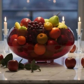 Resim Renkli Transparan Boyalı Büyük Gondol Dekoratif Sunum & Servis Kasesi 