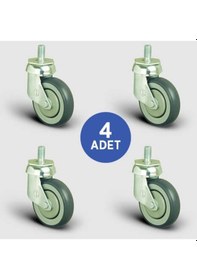 Resim Emes ES05MBR100 Oynak Civatalı Çap:100 Kauçuk Tekerlek 4 Adet 