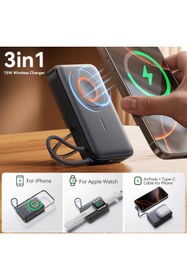 Resim Joyroom JR-PBM02 20W 10.000 Mah Kablolu 3 İn 1 Magsafe Powerbank 