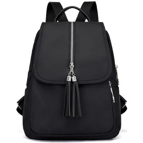 Resim Gajeena Kadınlar İçin Siyah Nylon Oxford Çanta, Anti-hırsızlık Cep Ve Tassel Tasarımı, Seyahat-spor-günlük Kullanim, Geniş Bölmeli Sırt Çantası Siyah 