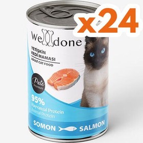 Resim Welldone Somon Etli Pate Yetişkin Kedi Konservesi 400 Gr x 24 Adet 