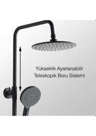 Resim Fause Teleskopik Kolonlu Tepe Duş Seti 3 Fonk. Siyah Kds121-2b Siyah 