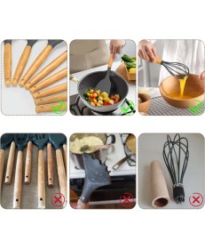 Resim Valletta Verrazano Isıya Dayanıklı Yanmaz Yapışmaz 28 Parça Silikon Spatula Mutfak Seti Gri 