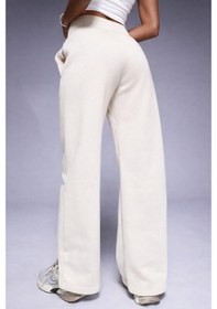 Resim Nike Phoenix Fleece Wide High Rise Sweatpants Kadın Yüksek Bel Yırtmaçlı Geniş Paça Eşofman Altı Kirli Beyaz Kırık Beyaz 