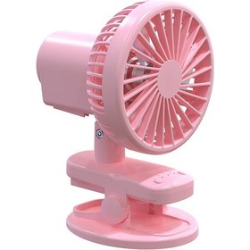 Resim 3 Kademe Şarjlı Mandallı 120 Taşınabilir Fan Vantilatör F02 Pembe 