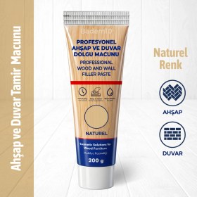 Resim Badem10 Ahşap Parke Duvar Tamir Macunu Naturel Mobilya Dolgu Çatlak Giderici 200 Gr Kullanıma Hazır 