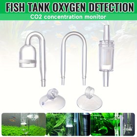 Resim 1 Set Akvaryum CO2 Sistemi Difüzör Kontrol Valfi U-Şekilli Cam Refiner Dirsek Kontrol Valfi DIY Difüzör Regülatörü Akvaryum Aksesuarları, Pil Olmadan 