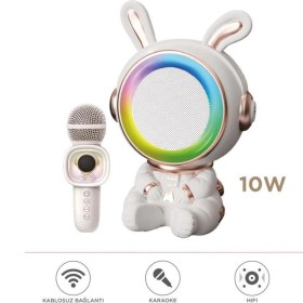 Resim 05 Rgb Tavşan Figürlü Mikrofonlu Karaoke Bluetooth Hoparlör 