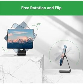 Resim Fogy İpad Air 13 İnç M2 2024 ile Uyumlu Ayarlanabilir Manyetik İpad Standı 360° Dönebilen Alüminyum Tutucu 