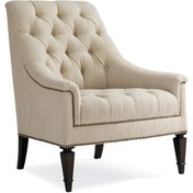 Resim Classic Elegance Tufted Grey Ahşap Berjer 