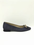 Resim D&A İzland Shoes Kadın Süet Sivri Taşlı Babet -Lacivert 