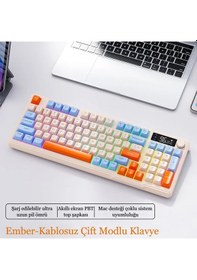 Resim 2.4g Bluetooth Çift Bağlantı Gaming Oyuncu Klavye Manyetik Klavye 