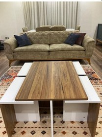 Resim Bicabin Milano Dört Zigonlu Dekoratif Orta Sehpa Beyaz 