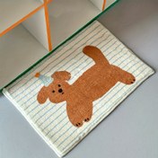 Resim 1 adet Karikatür Köpek Desenli Banyo Paspası, Kaymaz Emici Flanşlı Halı, Makine Yıkamalı Polyester Karışımı, Dikdörtgen Banyo Zemin Paspası, Yatak Odası Başucundaki Halı, Oturma Odası Alanı Halısı, Ev Dekoru Halısı 