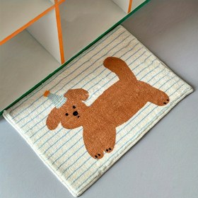 Resim 1 adet Karikatür Köpek Desenli Banyo Paspası, Kaymaz Emici Flanşlı Halı, Makine Yıkamalı Polyester Karışımı, Dikdörtgen Banyo Zemin Paspası, Yatak Odası Başucundaki Halı, Oturma Odası Alanı Halısı, Ev Dekoru Halısı 