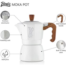 Resim zerzembe Bincoo Ocaklı Moka Pot - 120ml İtalyan Kahve Makinesi, Cappuccino Espresso Makinesi Filtre Hediyeli 