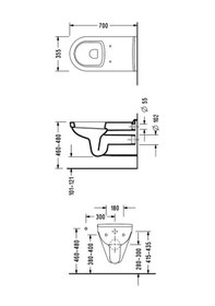 Resim Serel Bedensel Engelliler için Asma Klozet Kapak Hariç 3045Ods110 