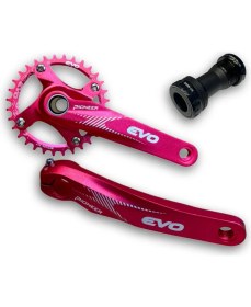 Resim Evo Pioneer 34T Kırmızı Hollowtech Göbek Tek Yaprak Aynakol 