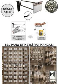 Resim 300 Adet 20 Cm Etiketli Siyah Tel Pano Kancası - Koruma Kauçuklu - Ekstra Güçlü - Raf Askısı 
