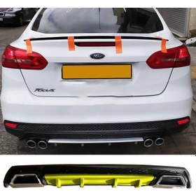 Resim Ford Focus Mk3 Sarı Difüzör Çiftli Kare Egzoz Görünümlü D Tip Difizör 