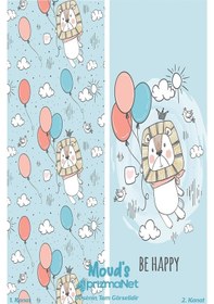 Resim Mutlu Aslan Desenli Baskılı Çocuk Ve Bebek Odası Fon Perdesi 2 Kanat - Prd-26 Çok Renkli 