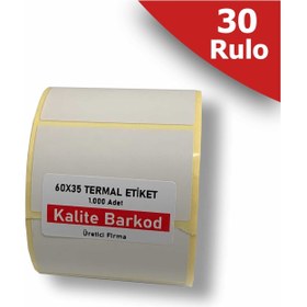 Resim Kalite Barkod 60X35 Termal Etiket | 30 Rulo Barkod Etiketi 