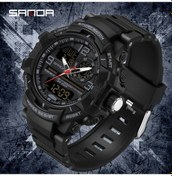 Resim Oldfriend Erkek Sanda Spor Saati Çok Fonksiyonlu Led Ekran Takvimli Siyah Kauçuk Kayış Diğer 