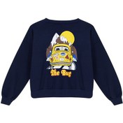 Resim Kadın Araba Ön Arka Grafik Baskı 2iplik Şardonlu Oversıze Sweatshırt 69288 21477 001 