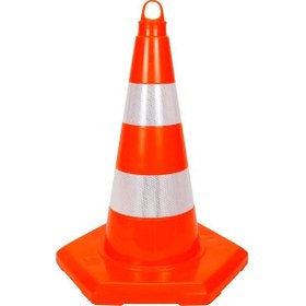 Resim 10 Adet PVC Trafik Konisi 50 cm Reflektifli 6 Kenar Trafik Dubası 