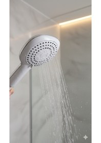 Resim Duş Başlığı Fiskiyesi Telefonu Yuvarlak - Beyaz Başlık - Birden Fazla Fonksiyon Modu Beyaz 