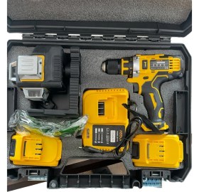 Resim Kablosuz Lazer Metre ve Matkap Seti, 36V, Akülü, Şarjlı, 2 Yıl Garanti 