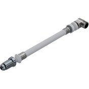 Resim İZ YAPI Asma Klozet Esnek Taharet Borusu – Dirsekli | Krom Uç | 200 mm | Kolay Montaj 