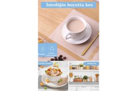 Resim 45CMX3METRE Kalın Çekmece ve Dolap Içi Raf Örtüsü Kaydırmaz Eva Raf Organizer 