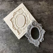 Resim Vintage Avrupa Relie Desen Ayna Çerçevesi Silikon Kalıp Fondant Çikolata Kek DIY Pişirme Kalıbı 
