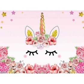 Resim Pazly Pembe Çiçekli Unicorn Bebek Fotoğraf Arka Planı 1.5x2.1m - Çok Renkli Ve Dayanıklı/ Çok Renkli 
