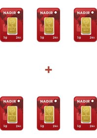 Resim Nadir Gold 24 Ayar 6 Gram Külçe Altın 6 Adet 1 Gram Külçe Altın 
