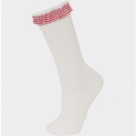 Resim DeFacto Kız Çocuk 2'li Pamuklu Diz Altı Çorap E6269A8NSWT1 