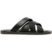 Resim Black Terlik Erkek M7727 The Sandals Factory Leather Upper Sandals Siyah 