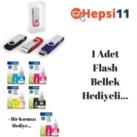 Resim Brother Bt-6000 Bt-5000 Dcp-t300 Orjinal Mürekkep Seti + 1 Kırmızı Hediye 14u102 