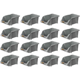 Resim mano Plastik Avadanlık Parça Kutusu 16 Parça Gri 103x165x75 mm 