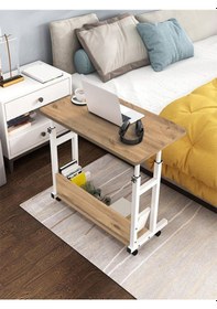 Resim Yükseklik Ayarlı Çalışma Masası - Atlantik Çam1 Tekerli 100x50 Atlantik Çam 