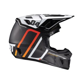 Resim Leatt GPX 9.5 Karbon V25 Enduro Motosiklet Kaskı + Velocity 6.5 Iriz Gözlük Siyah Beyaz S 