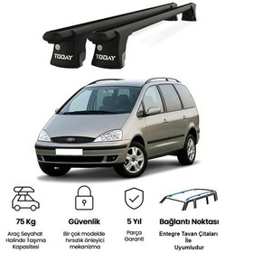 Resim Trio-ı Ford Galaxy 2001-2005 Uyumlu Siyah Kilitli Ara Atkı 135cm Port Bagaj Tavan Barı 