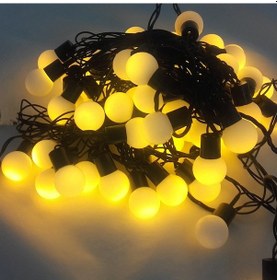 Resim 5 Metre 28 Led Fişli Sarı Işık Mini Top Led Siyah Kablo 