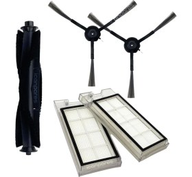 Resim İcanpares Roidmi Uyumlu Eve, Eve Plus Robot Süpürge 5li Yedek Parça Seti (Fırça + Filtre) 