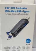 Resim 3 in 1 Usb-Type C-Micro Usb Microsd-Sd Kart Okuyucu Usb 3.0 Çoklayıcı 